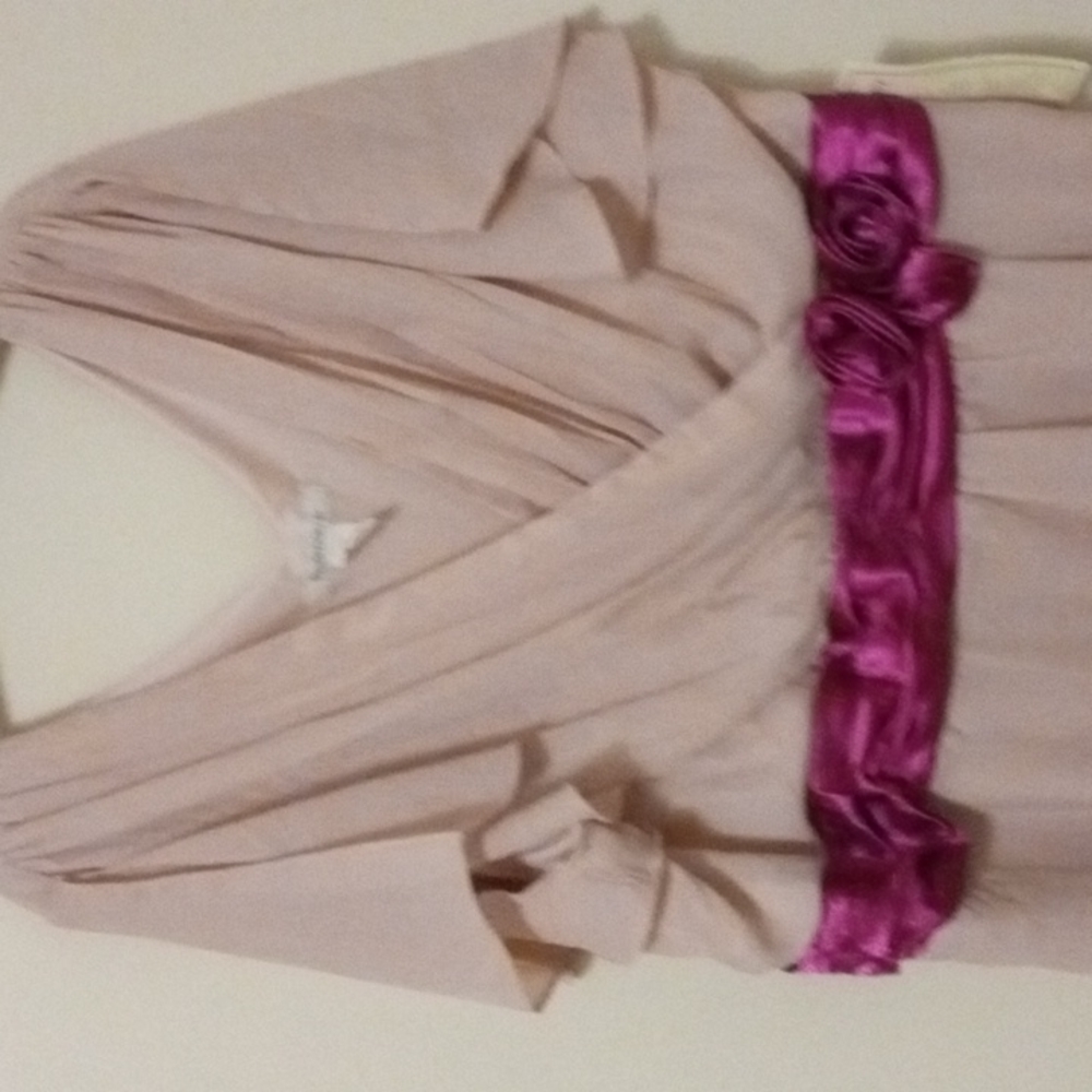 *CLEARANCE Special Occasion Cocktail Dusty Rose Pink Chiffon Dress Plus 30W - Picture 2 of 9